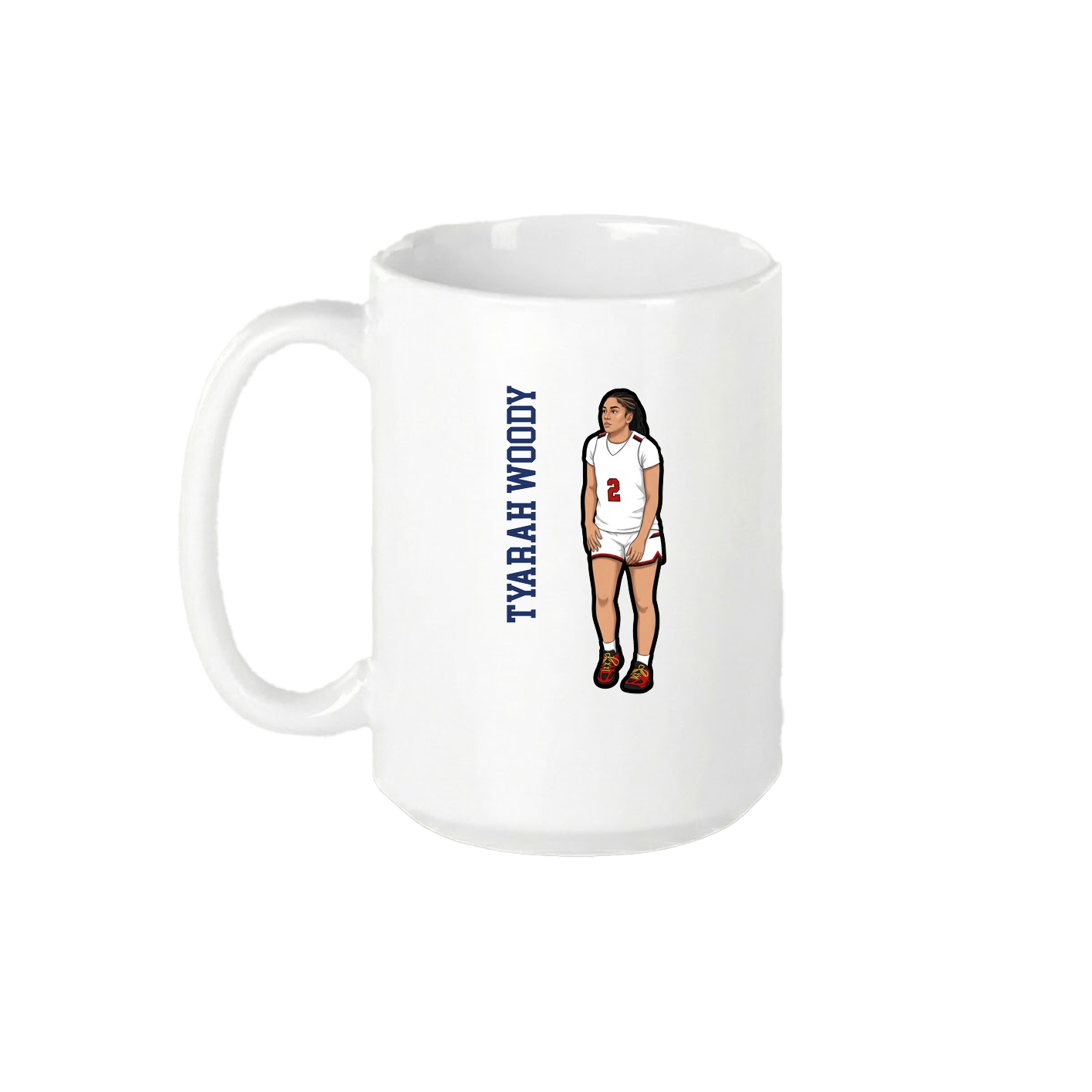 15oz Coffee Mug — Name Vertical in White