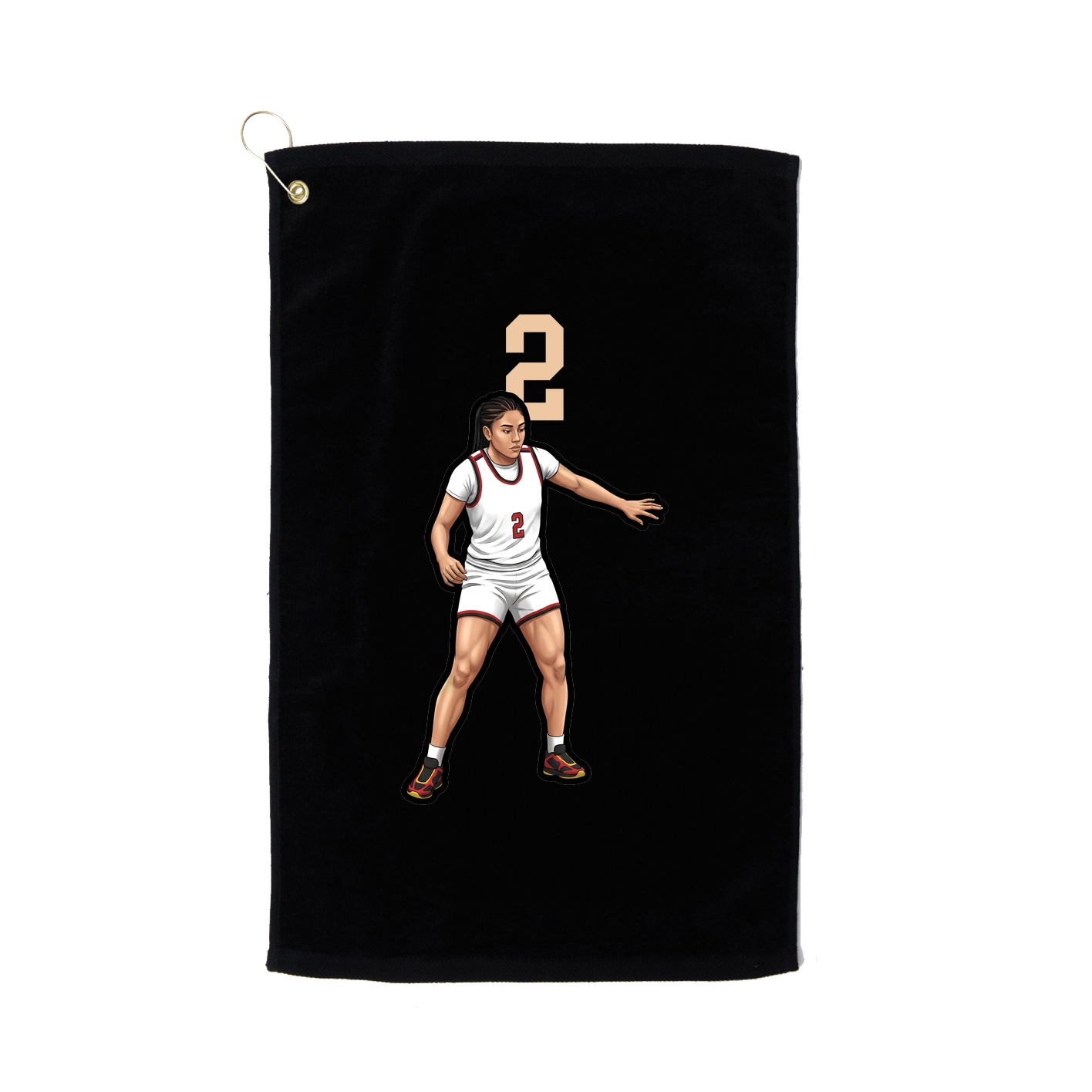 Golf Towel — Number Top in Black