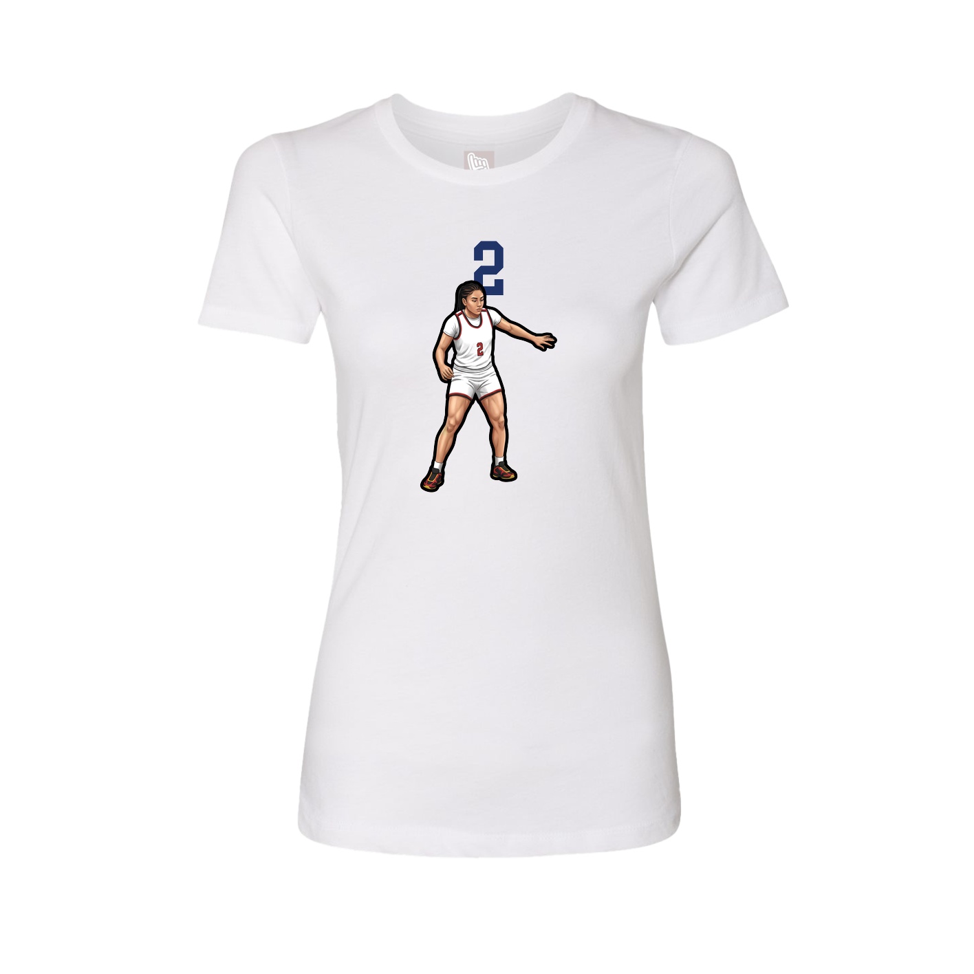 Fitted Women's Tee — Number Top in White