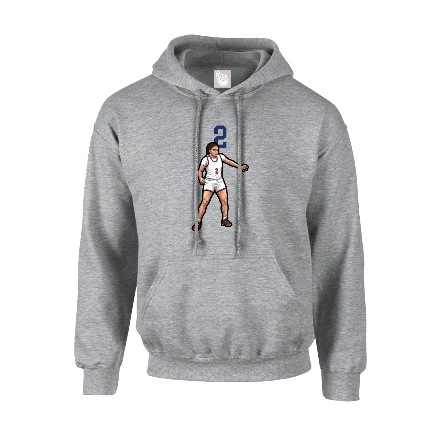 Youth Hoodie — Number Top in Grey