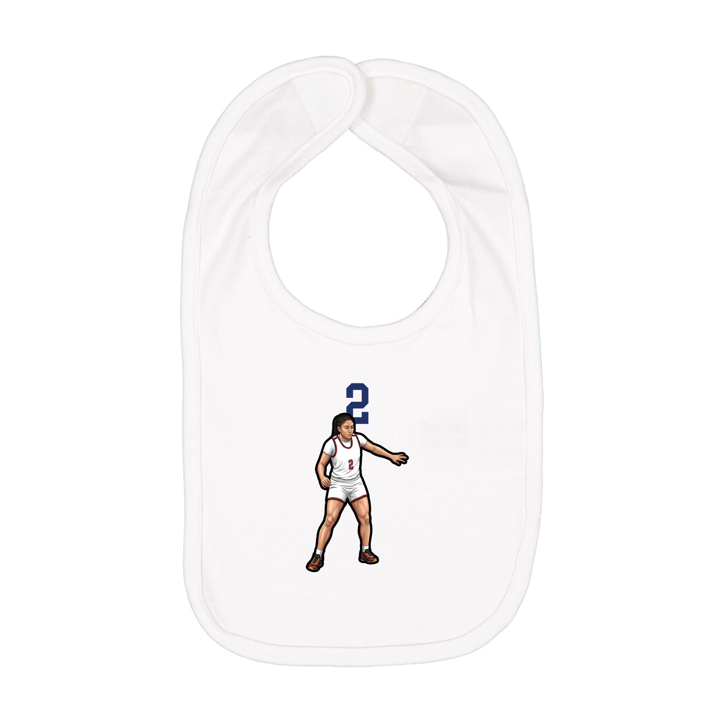 Infant Bib — Number Top in White