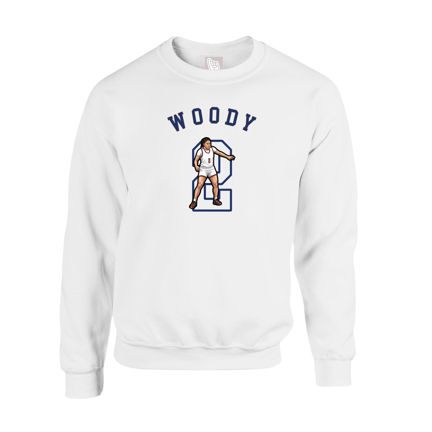 Fleece Crew — Shirsey Arch in White