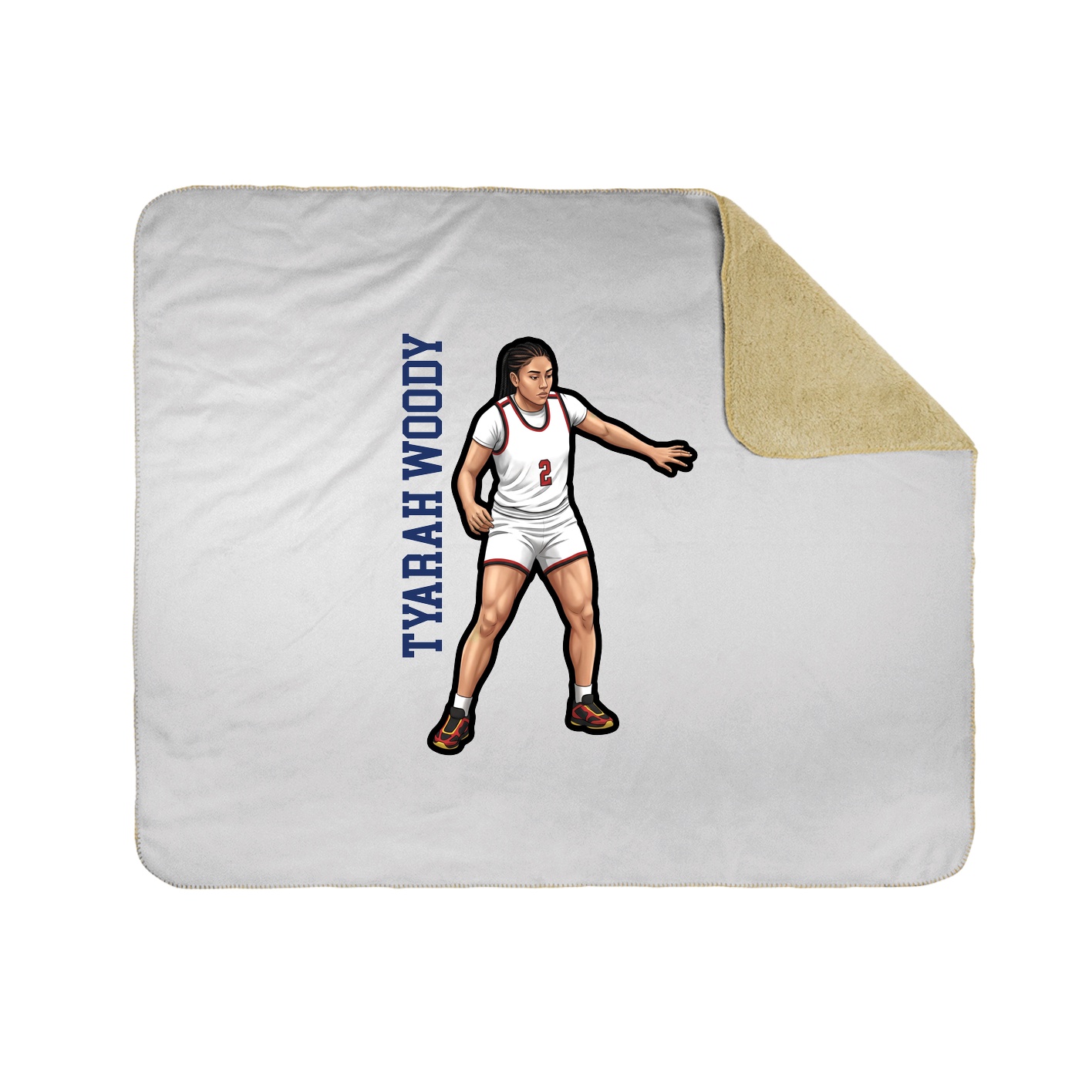 Throw Blanket — Name Vertical in White