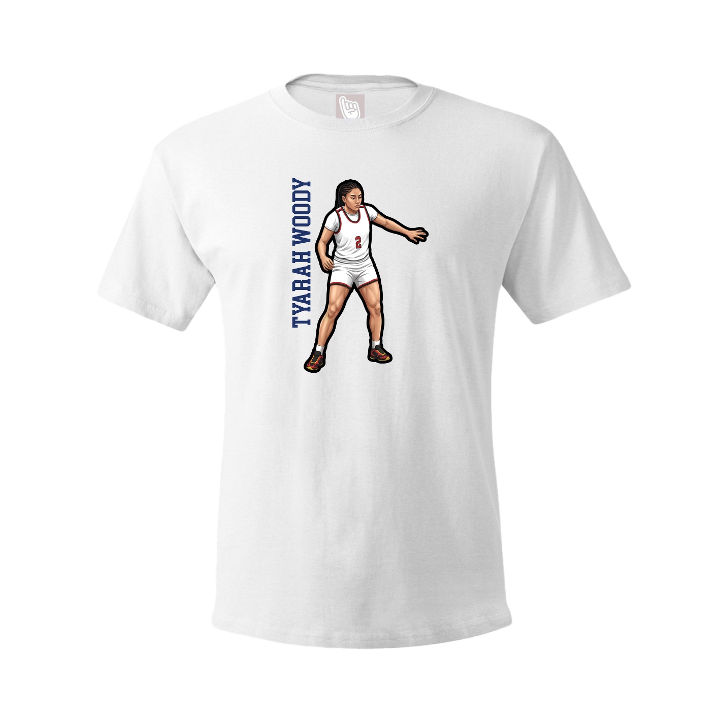 Tee — Name Vertical in White