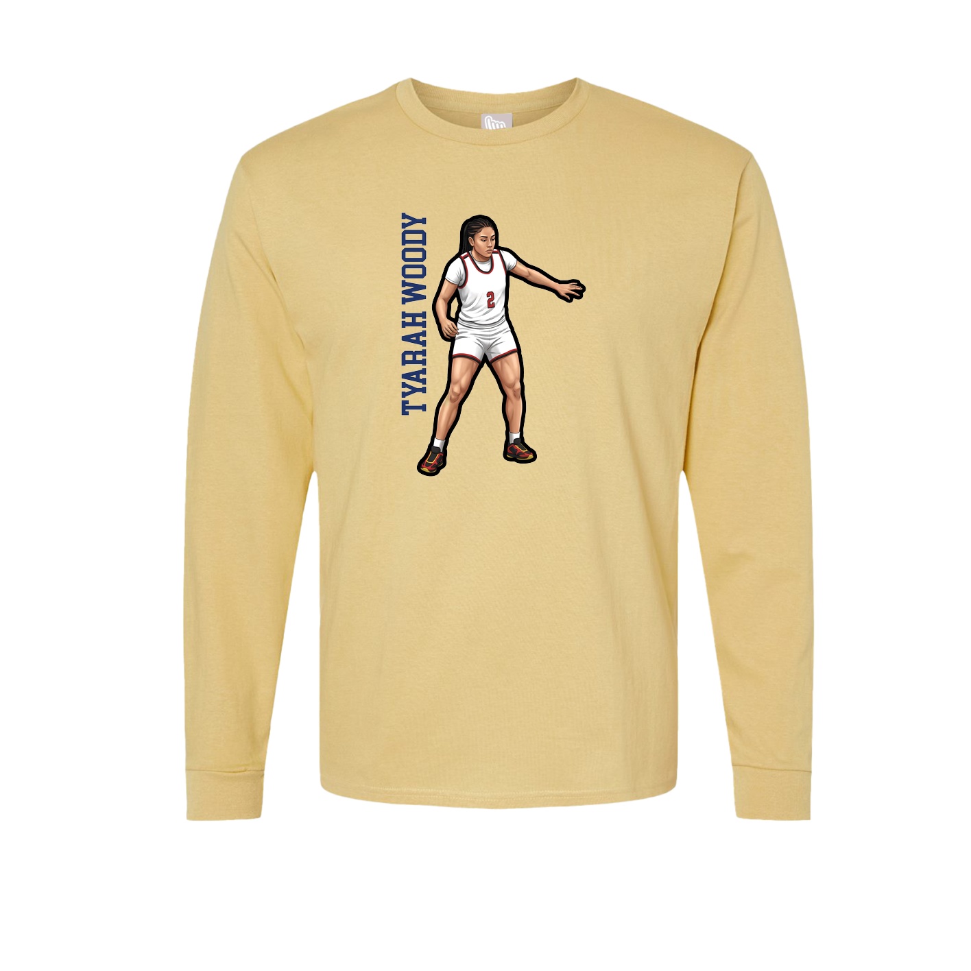 Long Sleeve Tee — Name Vertical in Vegas Gold