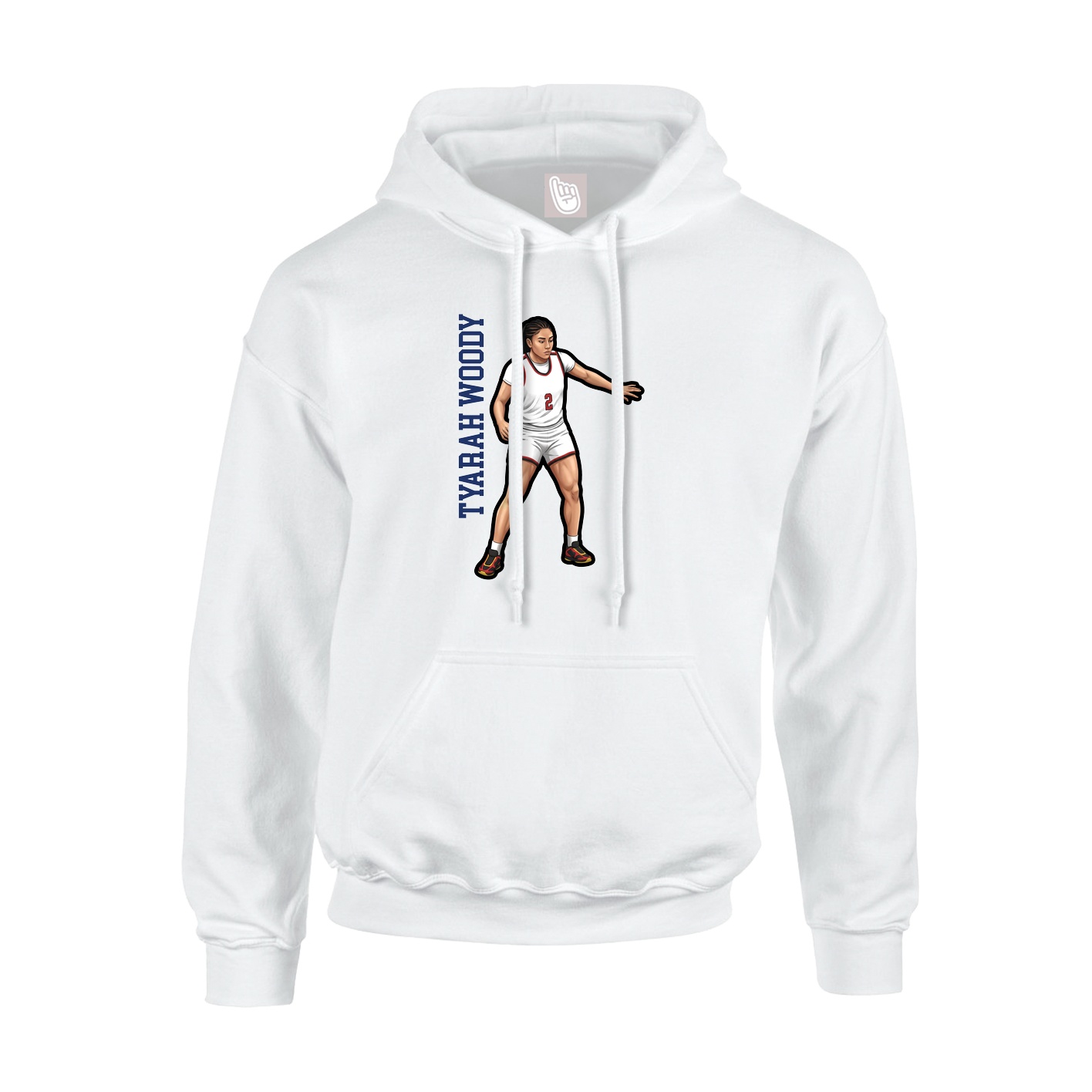 Youth Hoodie — Name Vertical in White