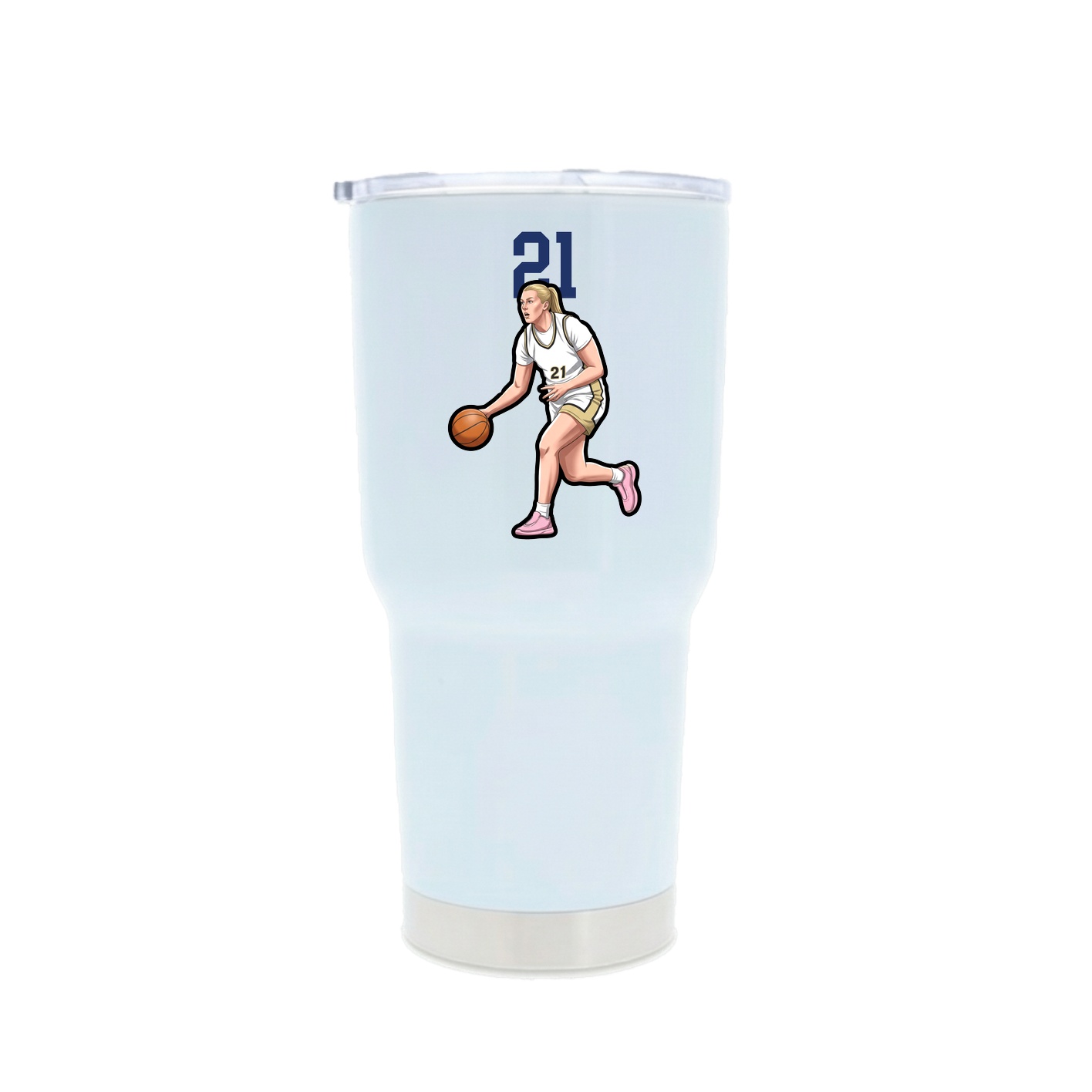 30oz Stainless Steel Tumbler — Number Top in White
