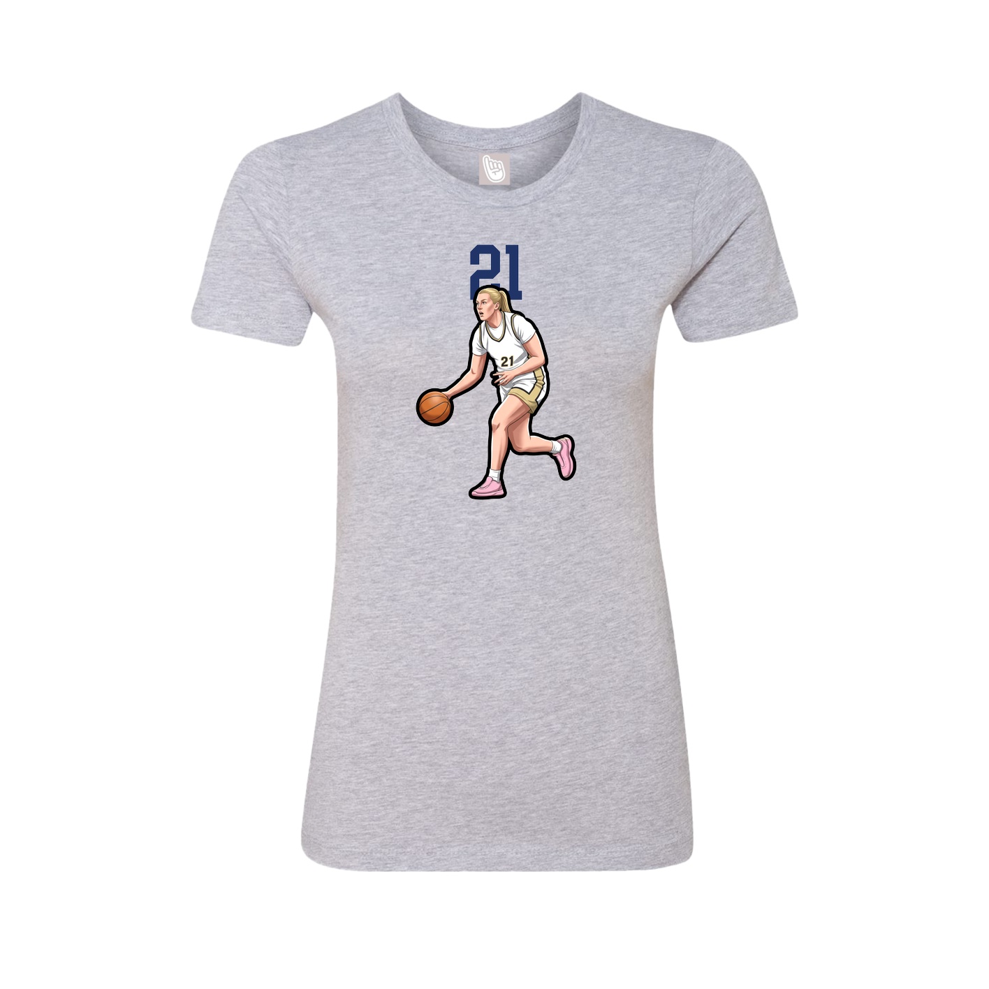 Fitted Women's Tee — Number Top in Grey