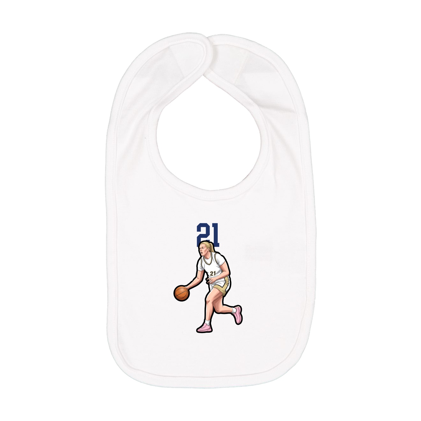 Infant Bib — Number Top in White