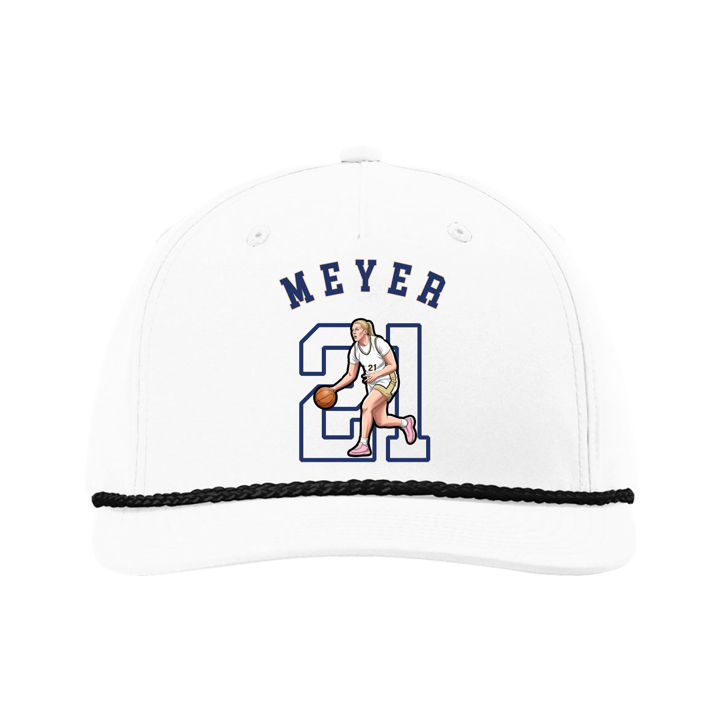 Five-Panel Classic Rope Cap — Shirsey Arch in White