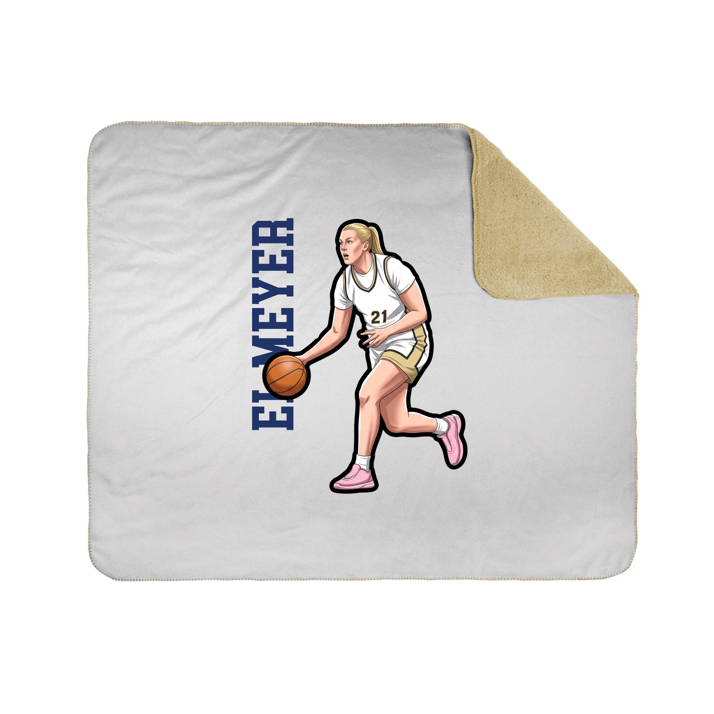 Throw Blanket — Name Vertical in White