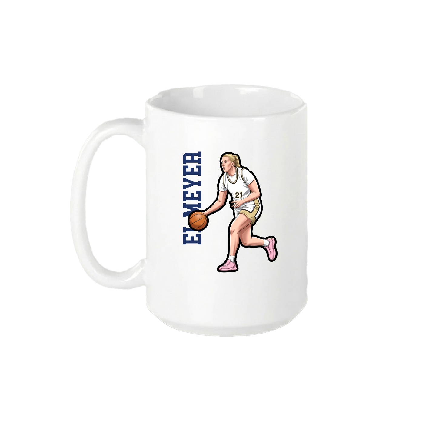 15oz Coffee Mug — Name Vertical in White