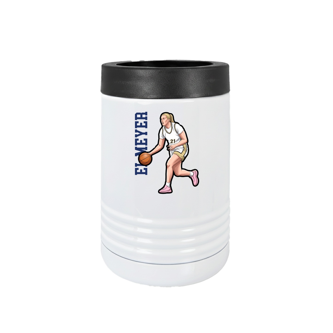 Beverage Holder — Name Vertical in White