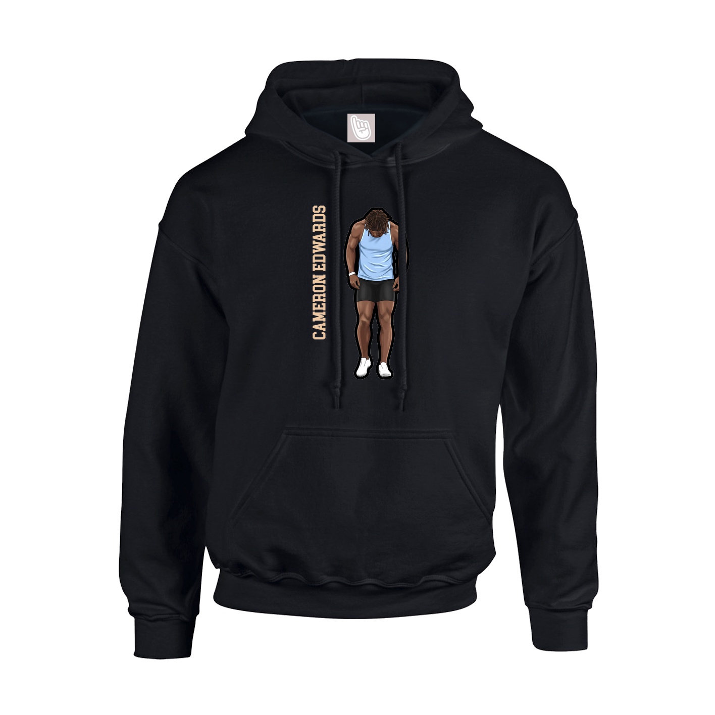 Youth Hoodie — Name Vertical in Black