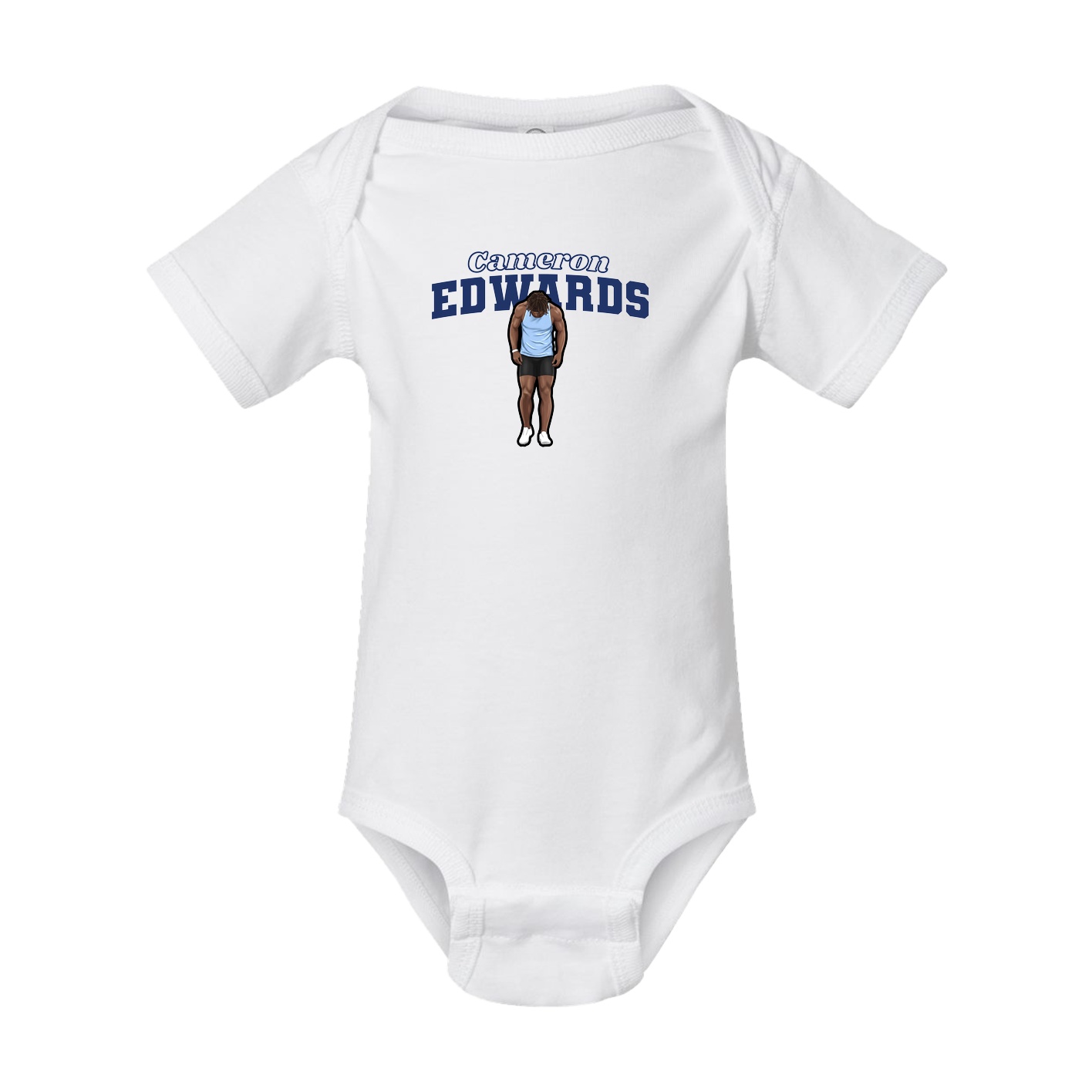 Baby Onesie — Name Arch in White