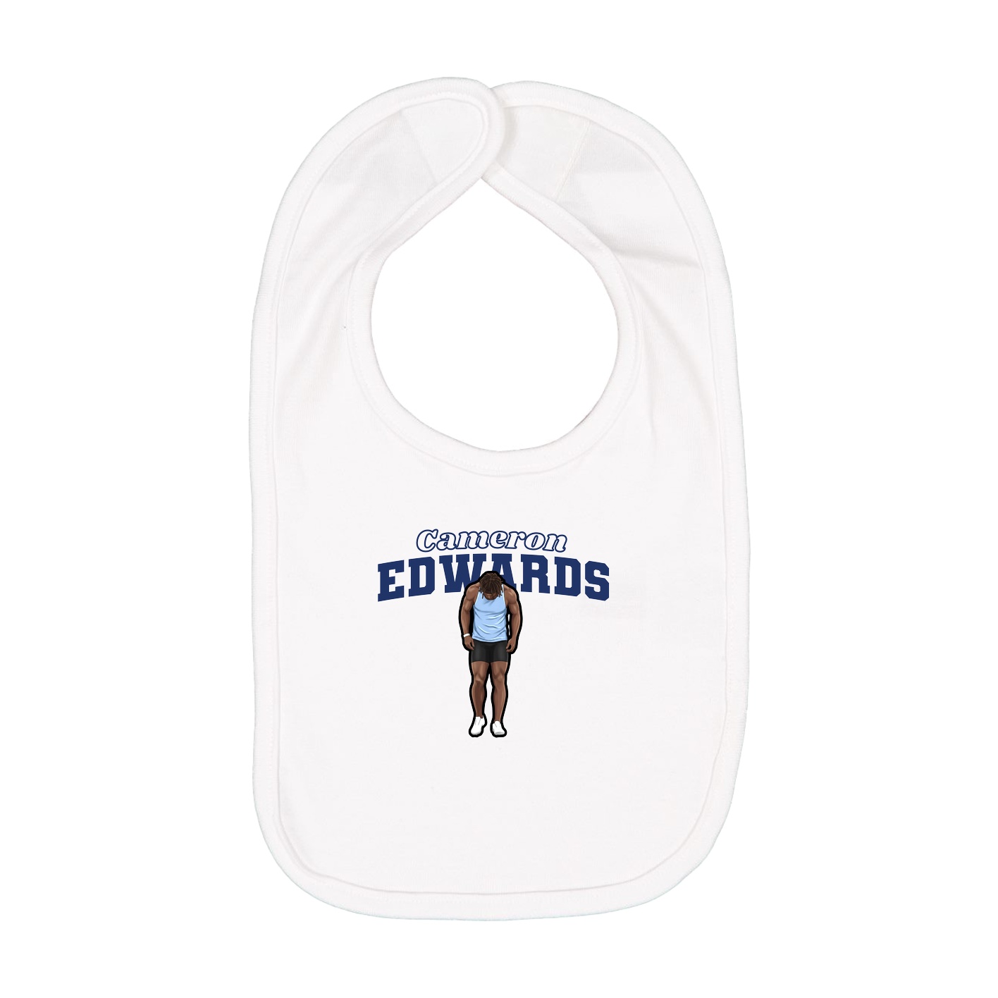 Infant Bib — Name Arch in White
