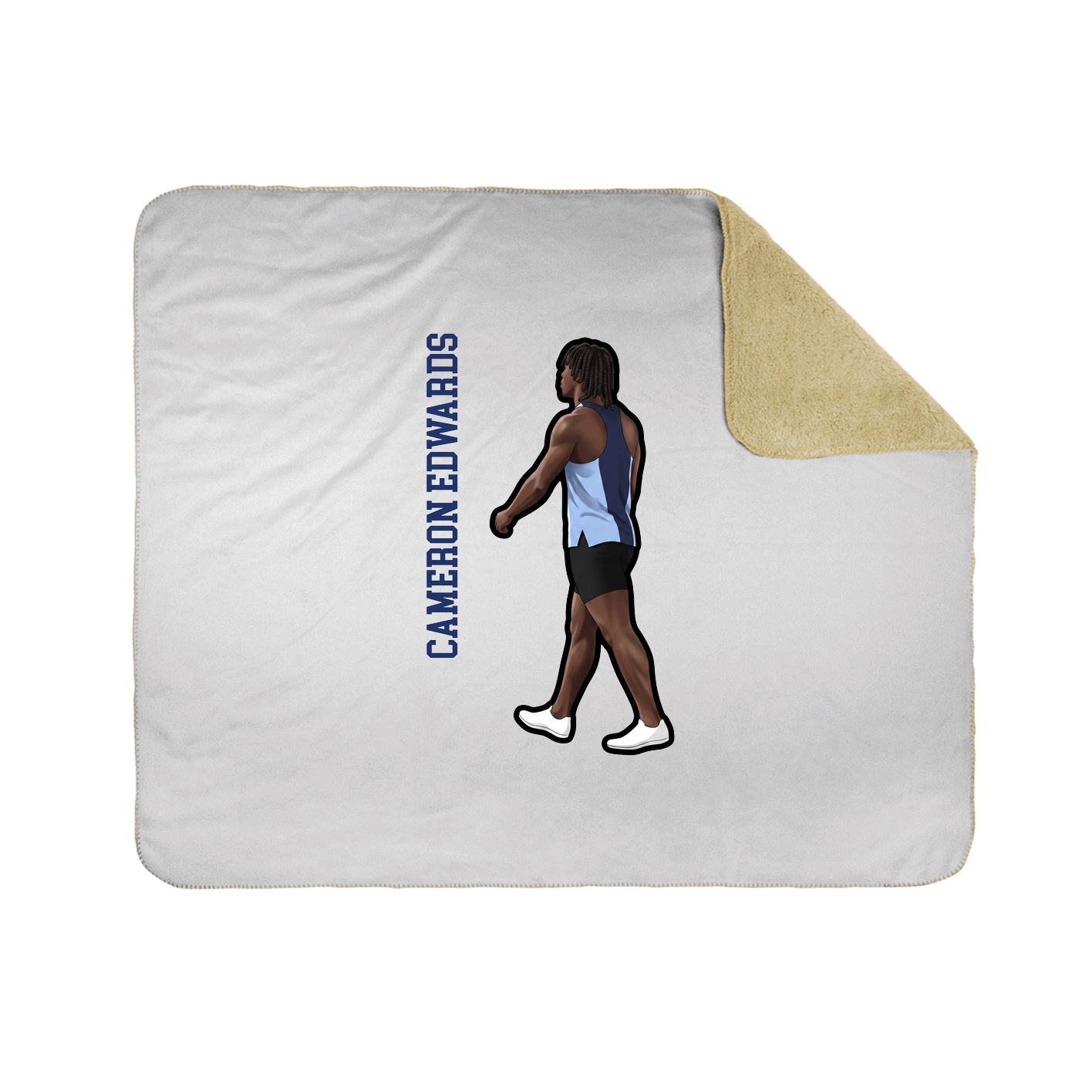 Throw Blanket — Name Vertical in White