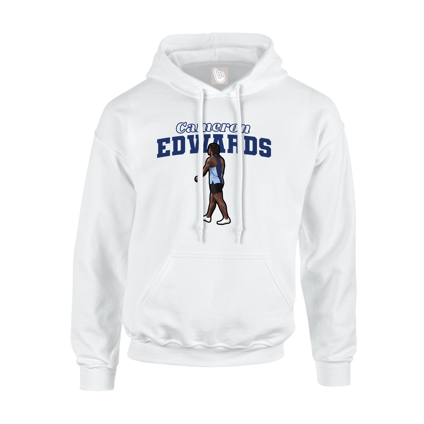 Youth Hoodie — Name Arch in White