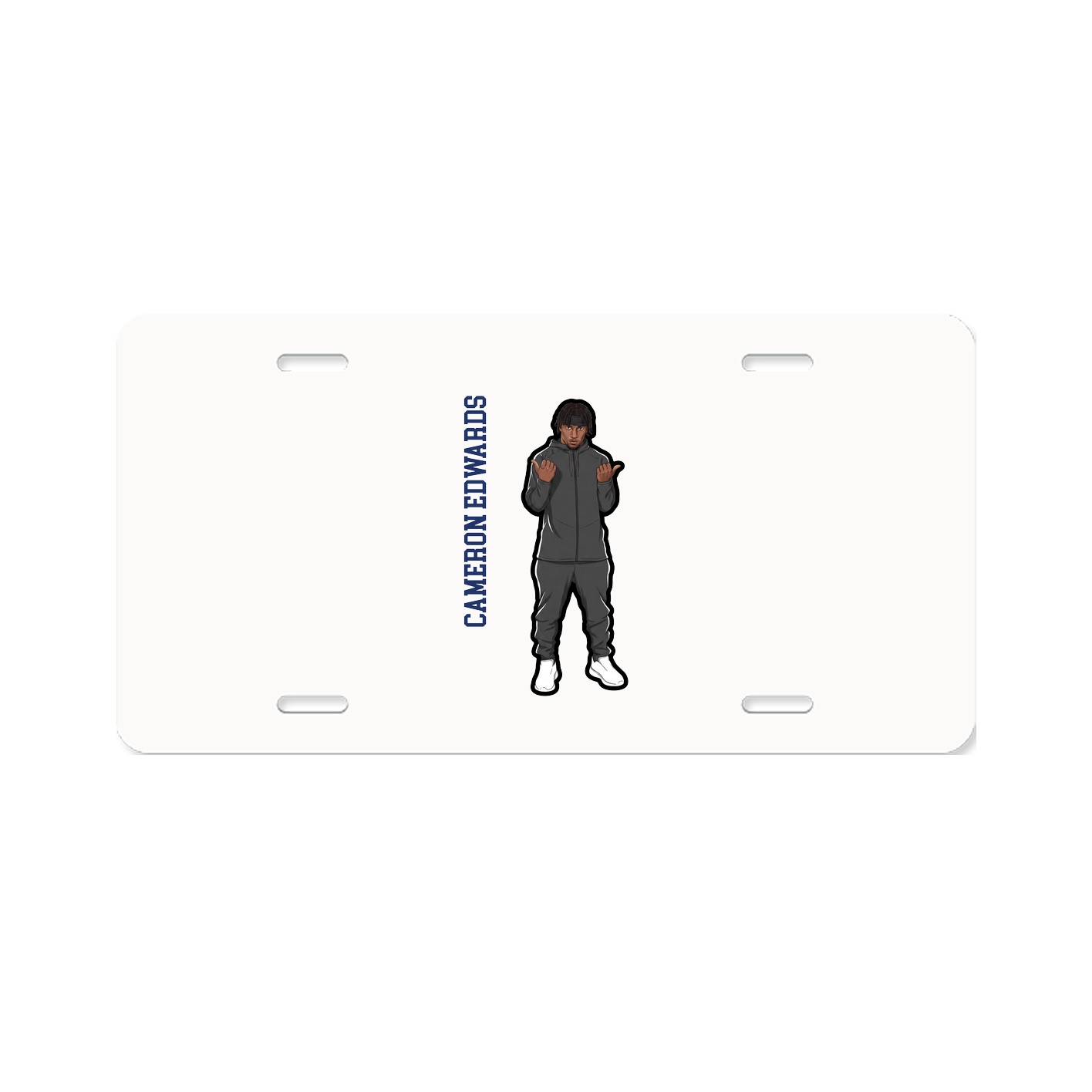 License Plate — Name Vertical in Classic
