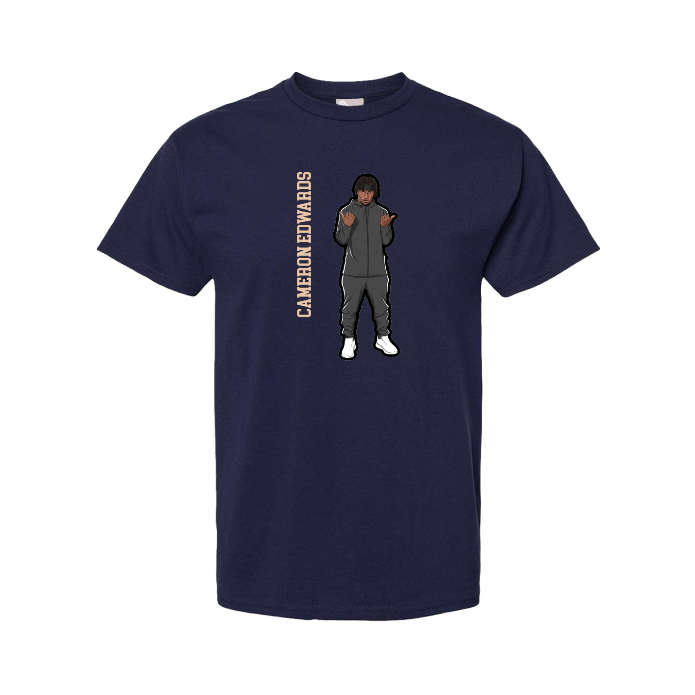 Tee — Name Vertical in Navy