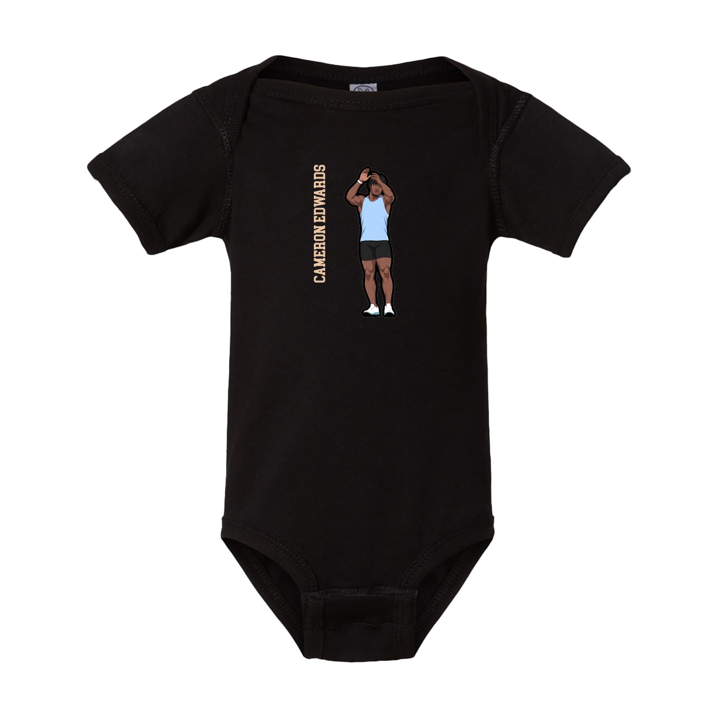 Baby Onesie — Name Vertical in Black