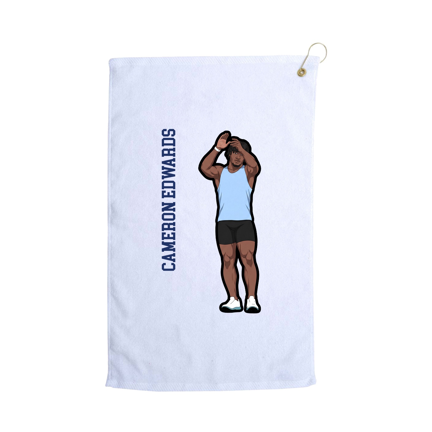 Golf Towel — Name Vertical in White