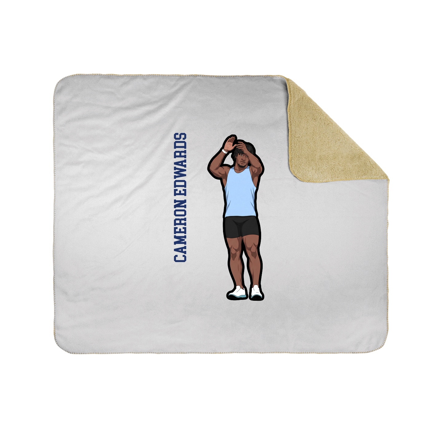 Throw Blanket — Name Vertical in White