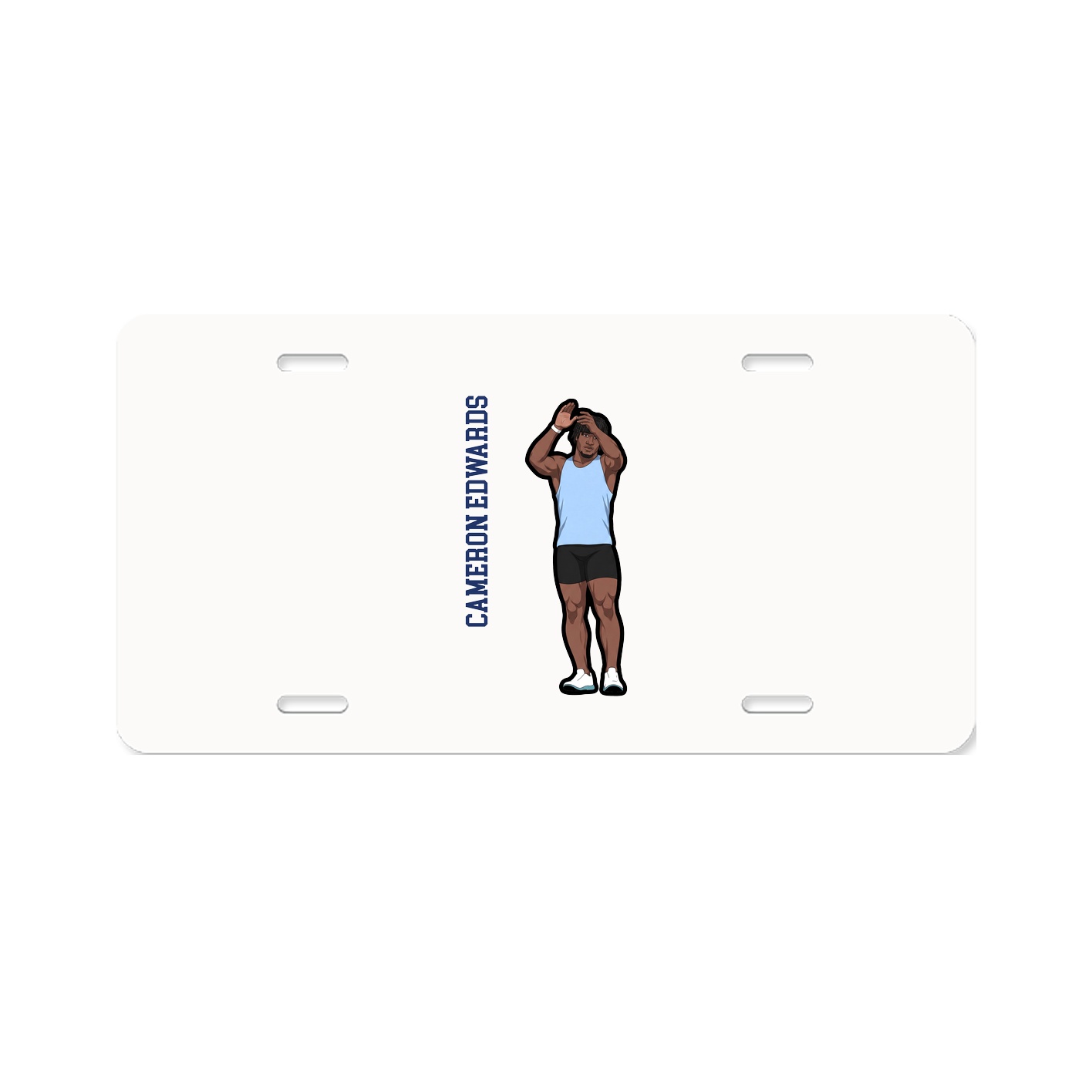 License Plate — Name Vertical in Classic