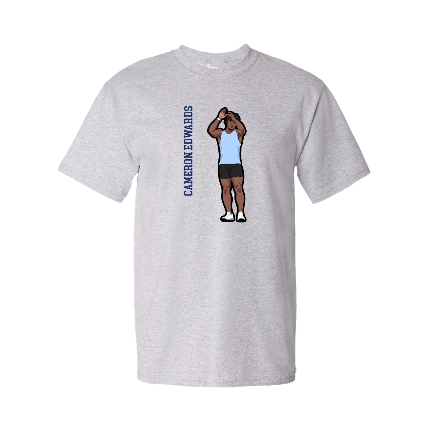 Youth Tee — Name Vertical in Grey