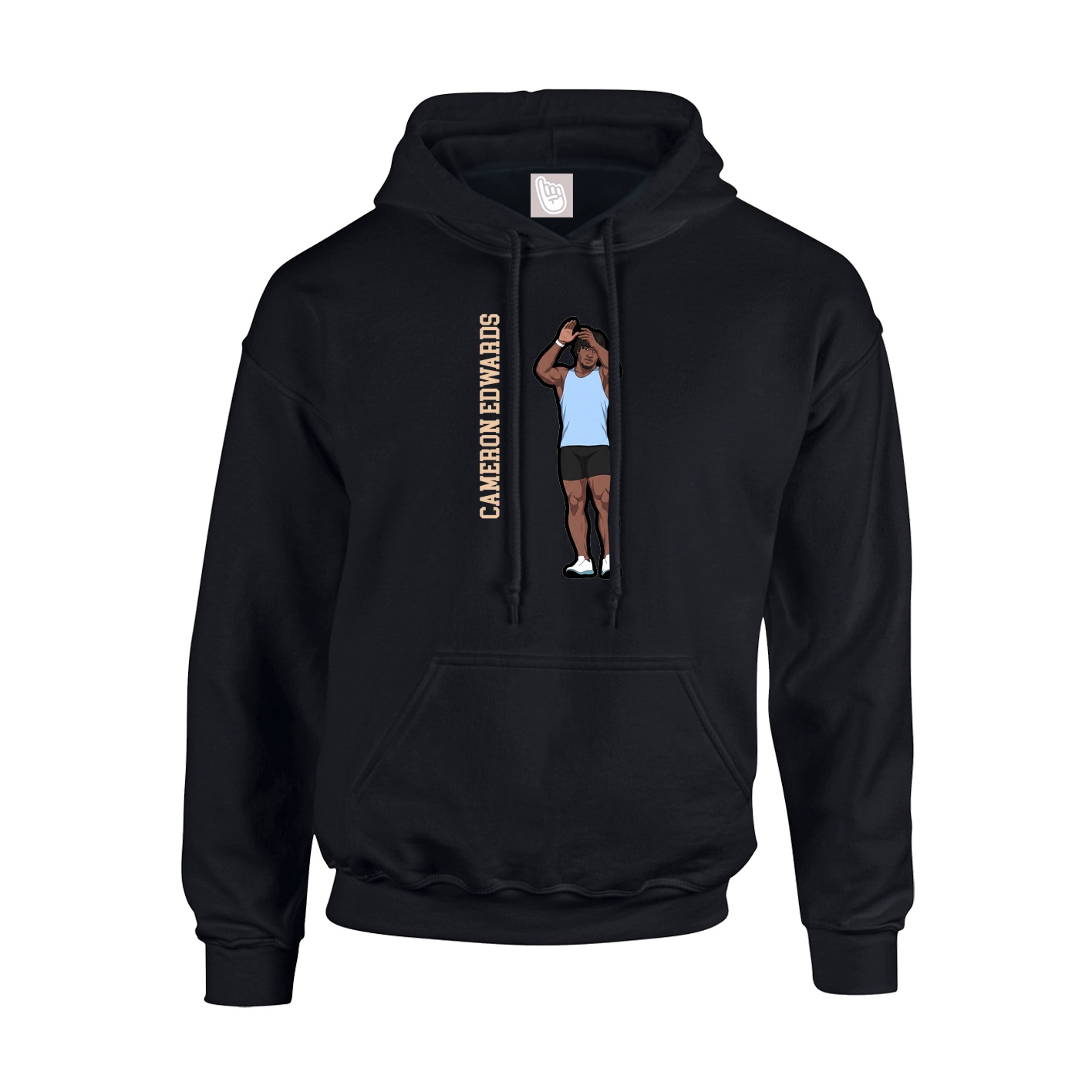 Hoodie — Name Vertical in Black