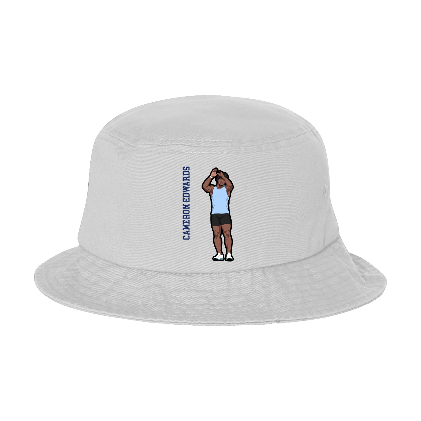 Bucket Cap — Name Vertical in White