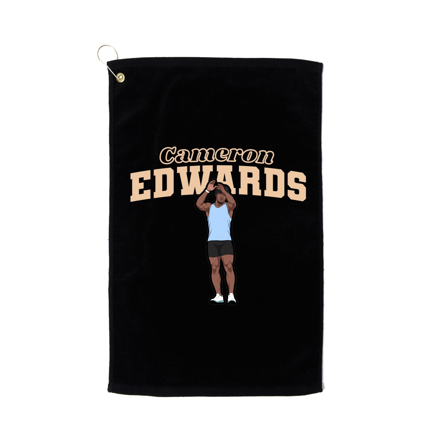 Golf Towel — Name Arch in Black
