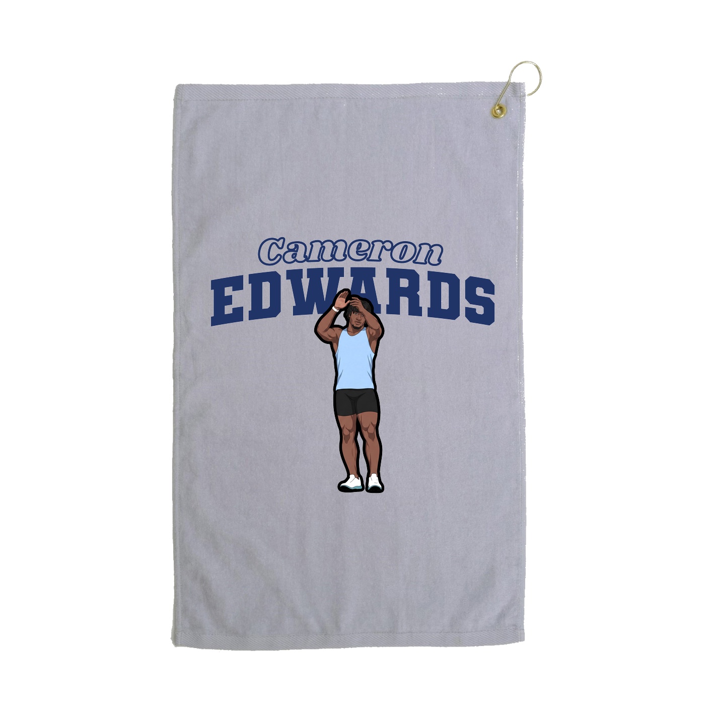 Golf Towel — Name Arch in Grey