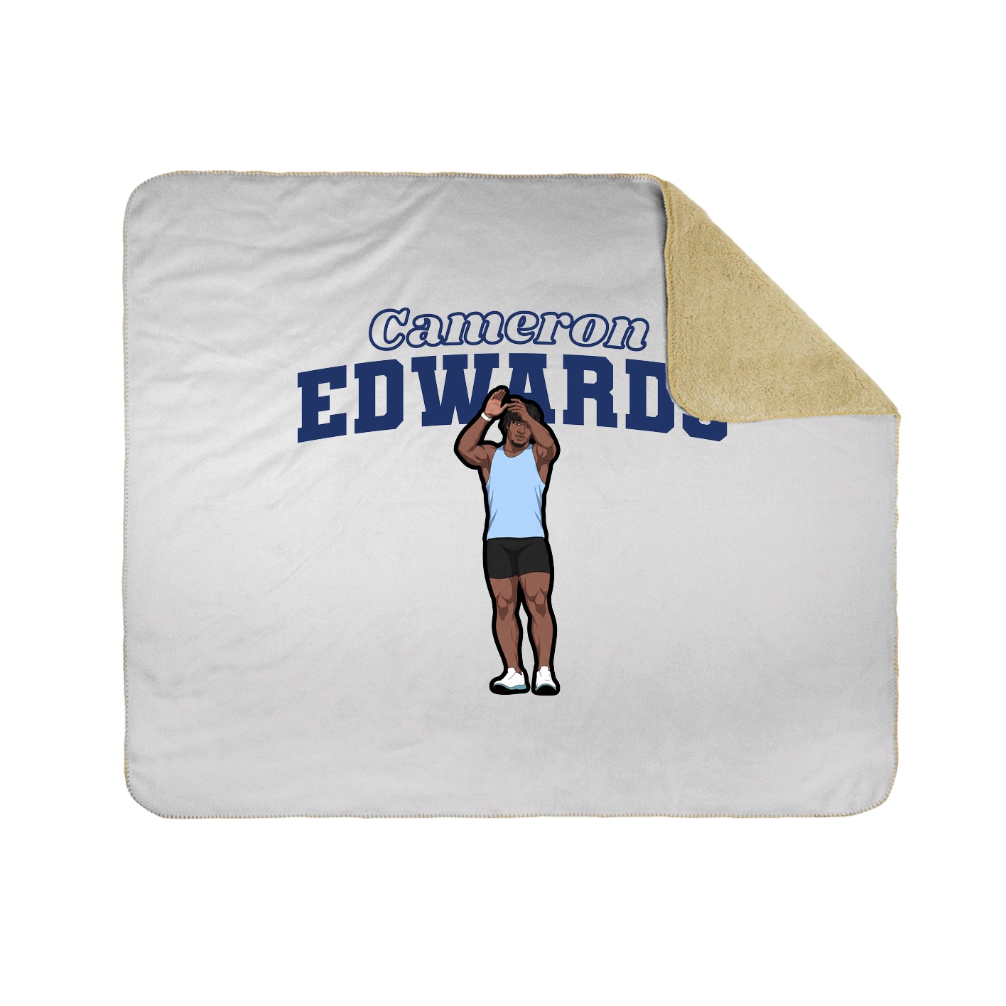 Throw Blanket — Name Arch in White