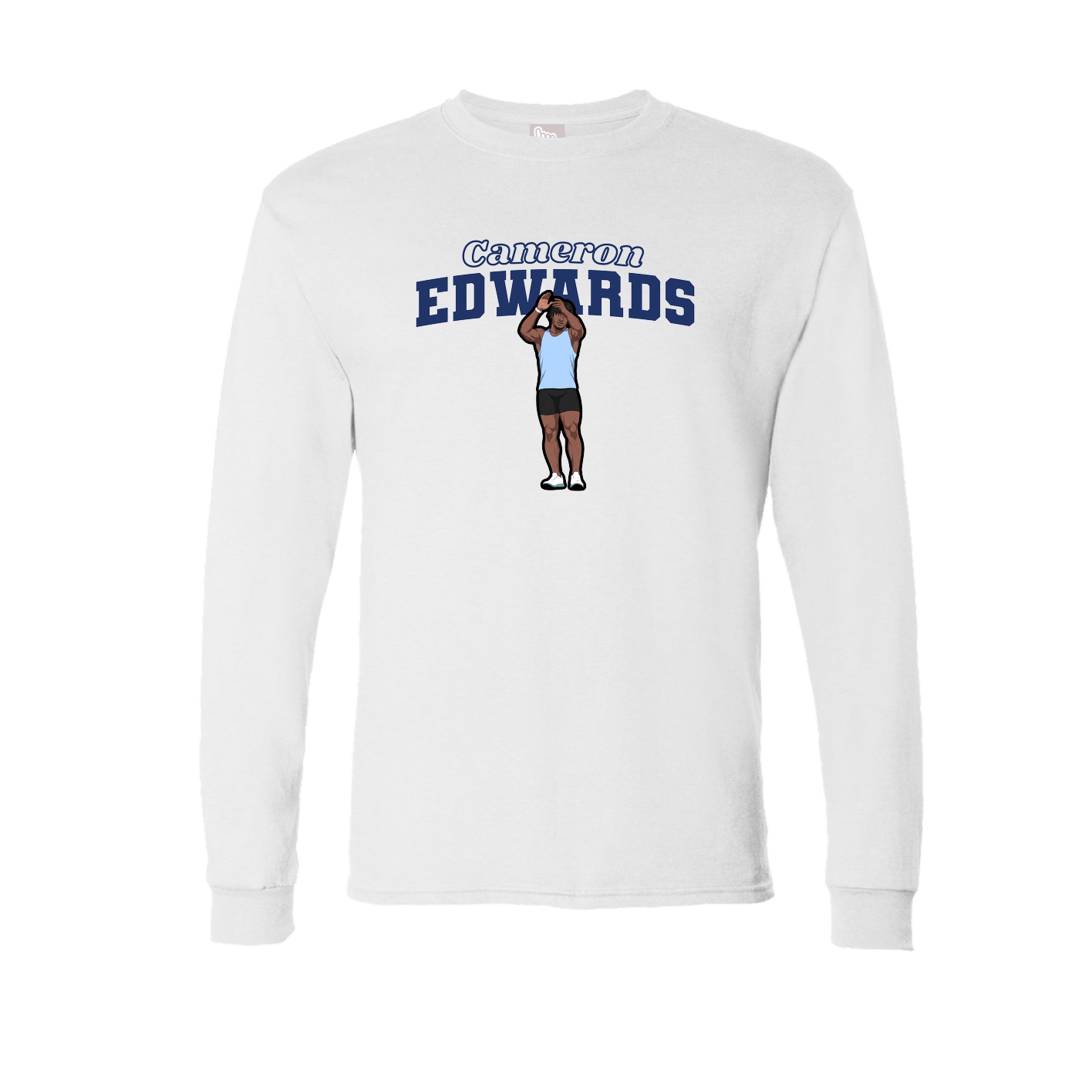 Long Sleeve Tee — Name Arch in White
