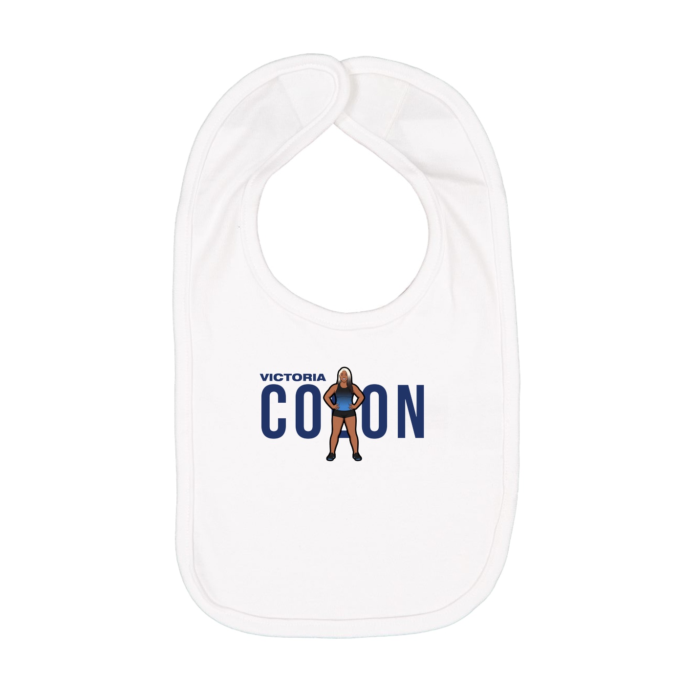 Infant Bib — Player Name in White