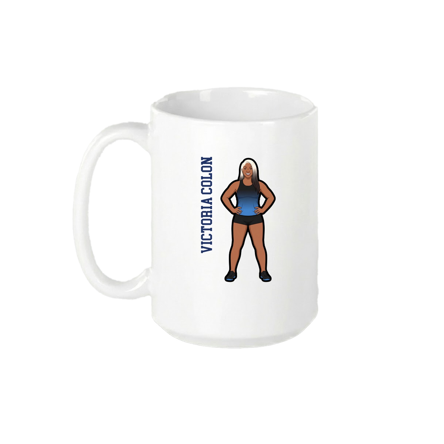 15oz Coffee Mug — Name Vertical in White