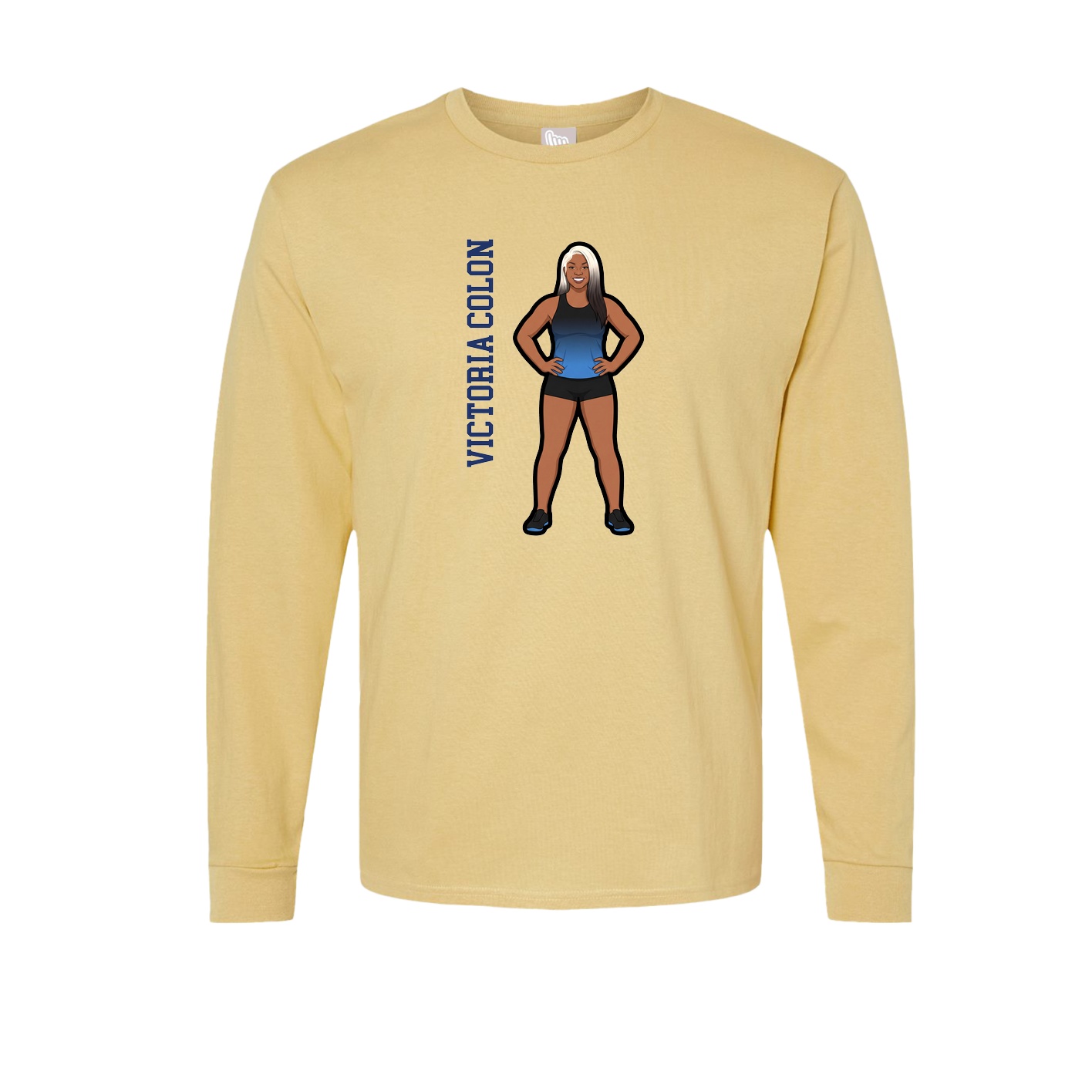 Long Sleeve Tee — Name Vertical in Vegas Gold