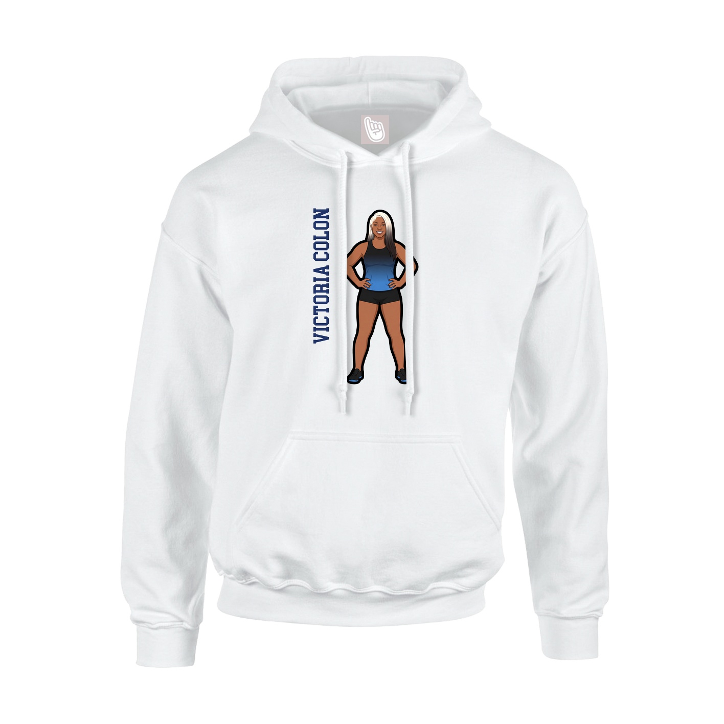 Hoodie — Name Vertical in White