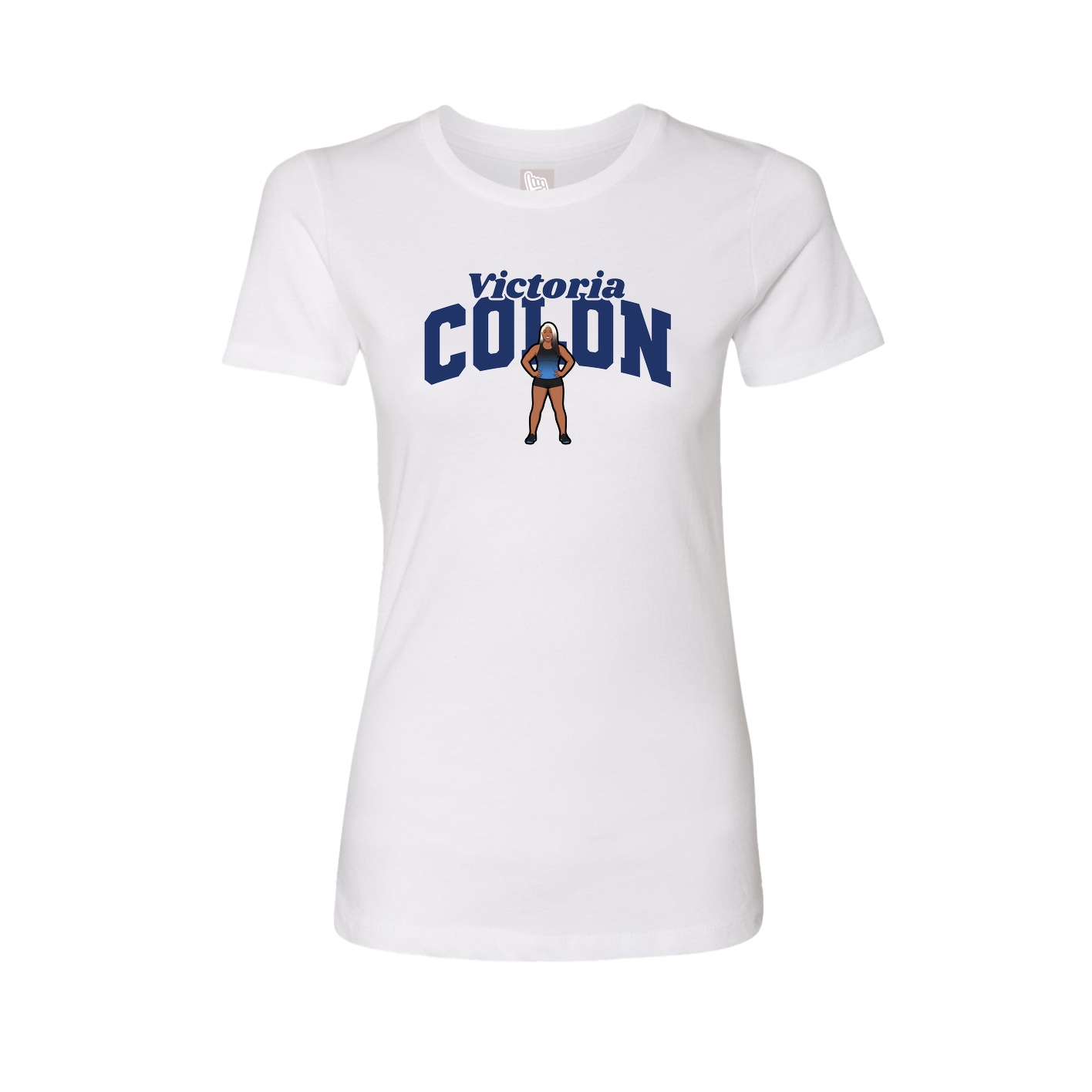 Fitted Women's Tee — Signature Arch in White