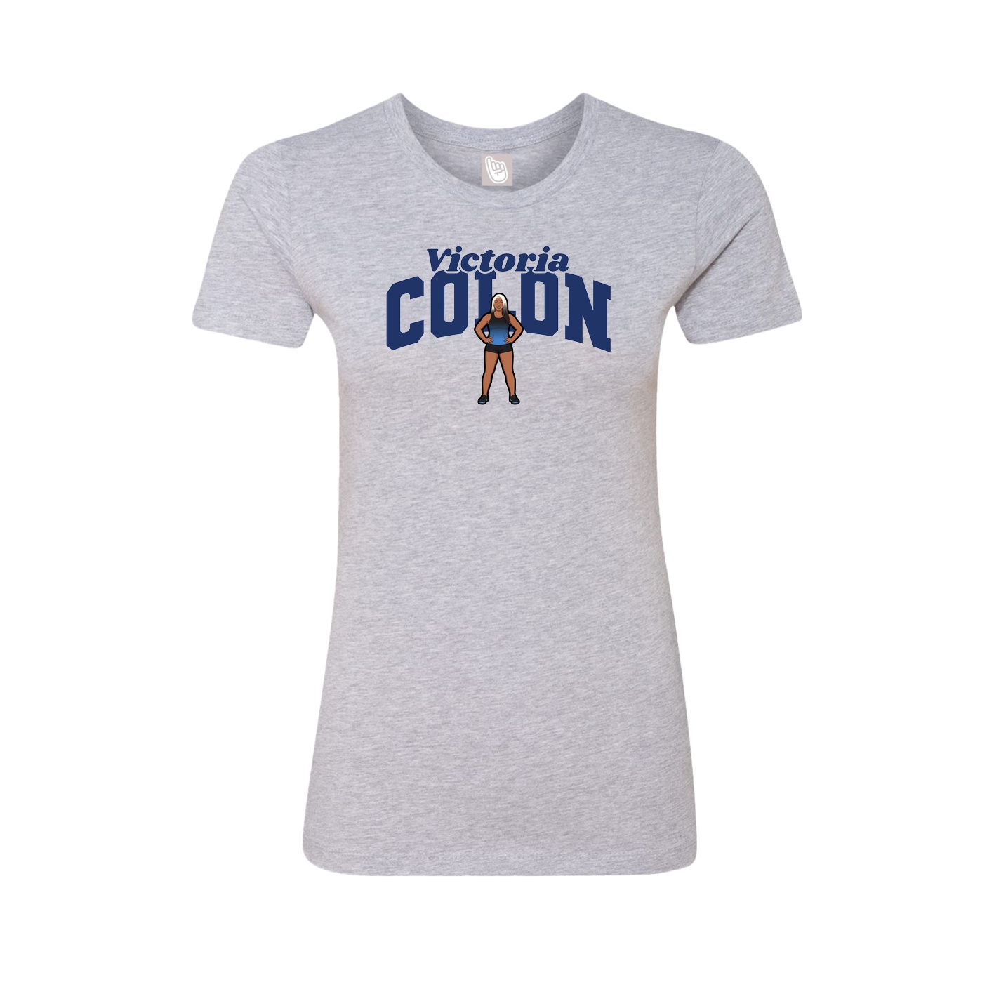Fitted Women's Tee — Signature Arch in Grey