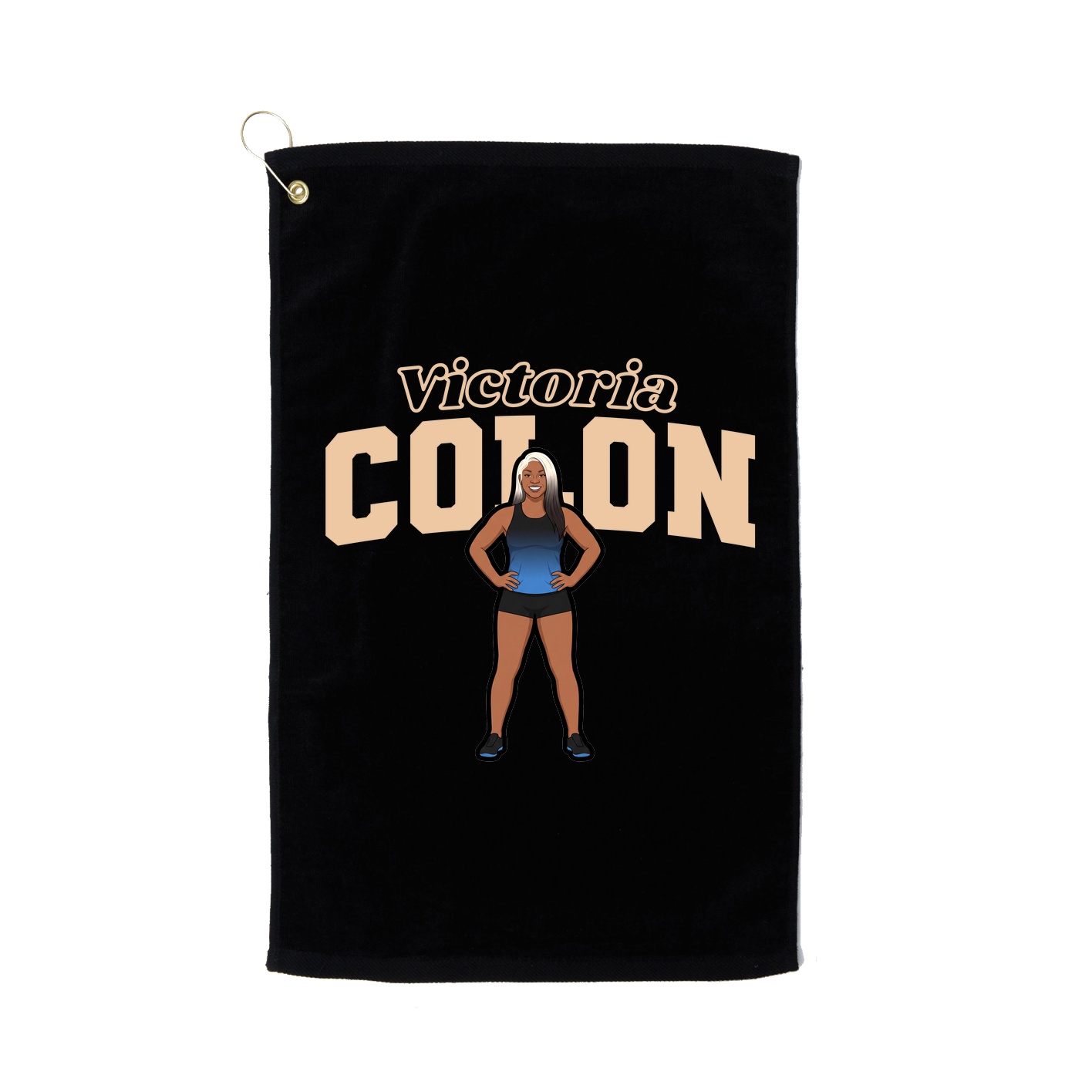 Golf Towel — Name Arch in Black