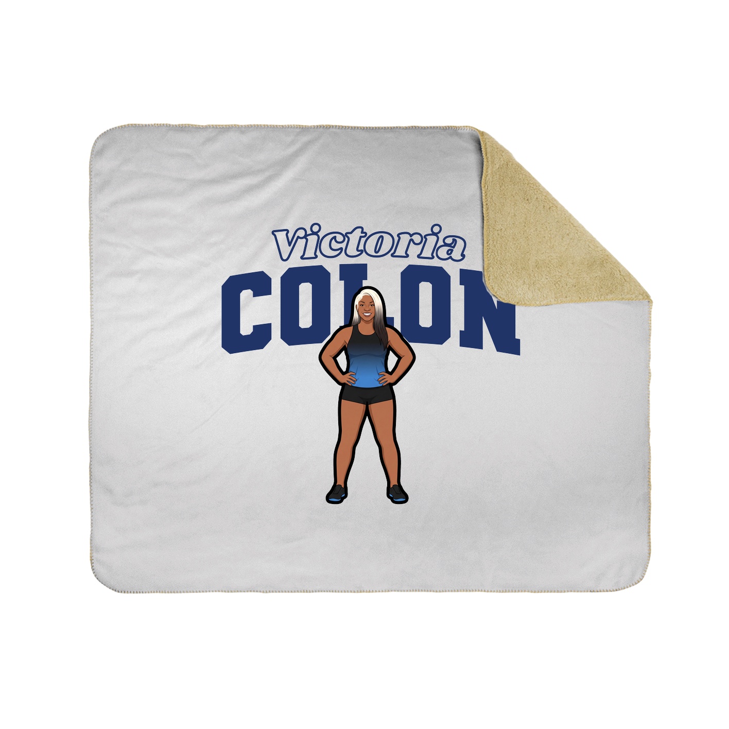 Throw Blanket — Name Arch in White