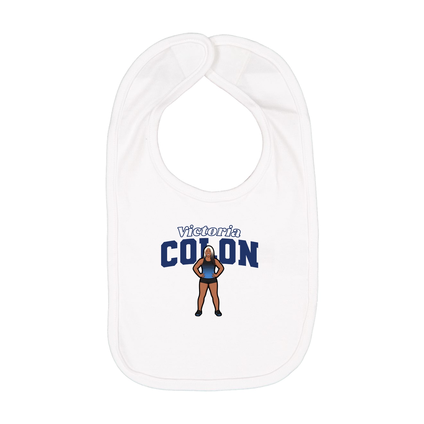 Infant Bib — Name Arch in White