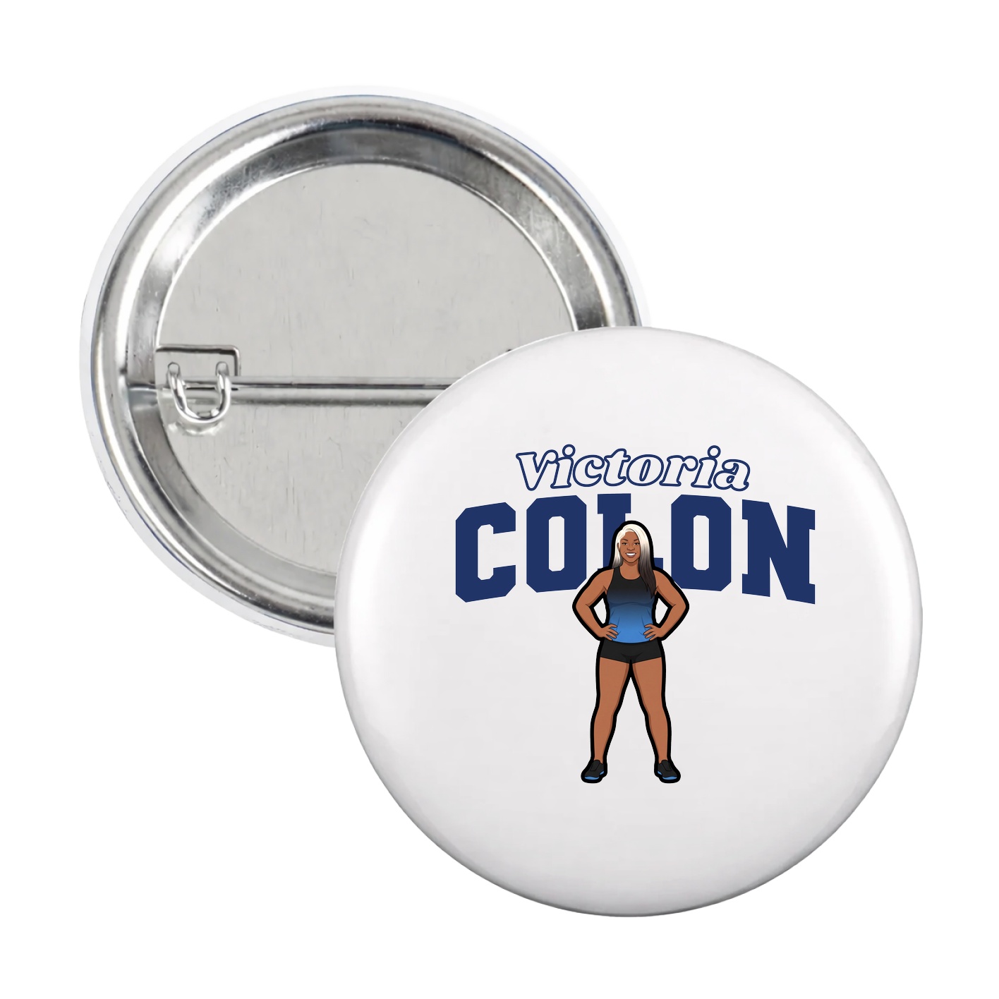 Game Day Button — Name Arch in White
