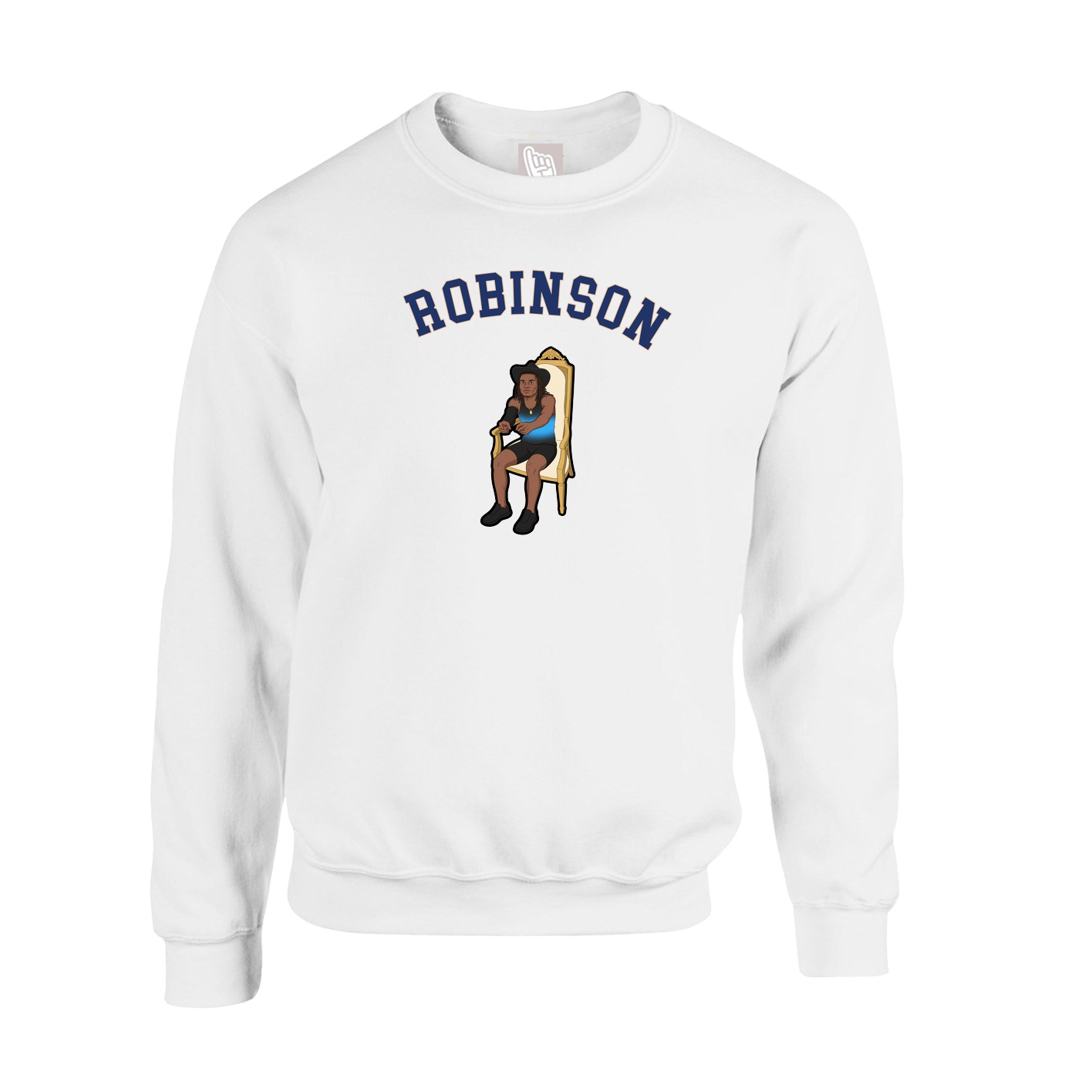 Fleece Crew — Shirsey Arch in White