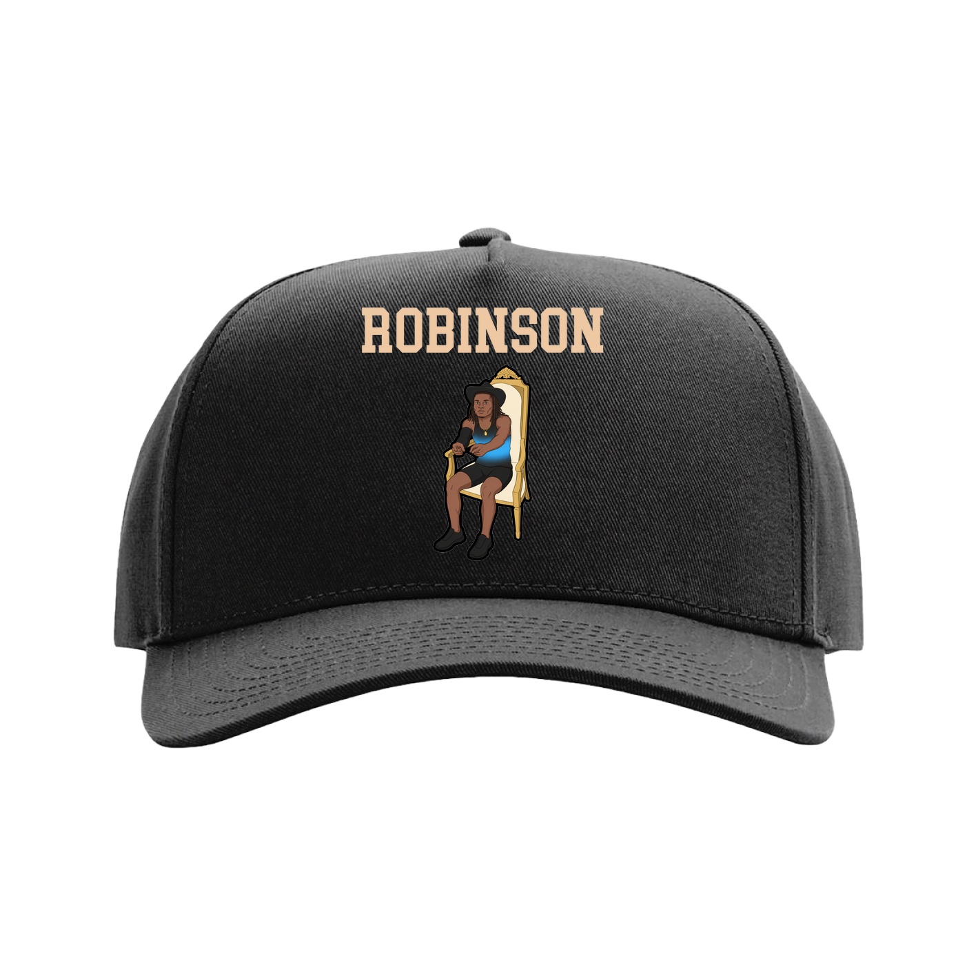 Full Fabric Five-Panel Champ Cap — Shirsey in Black