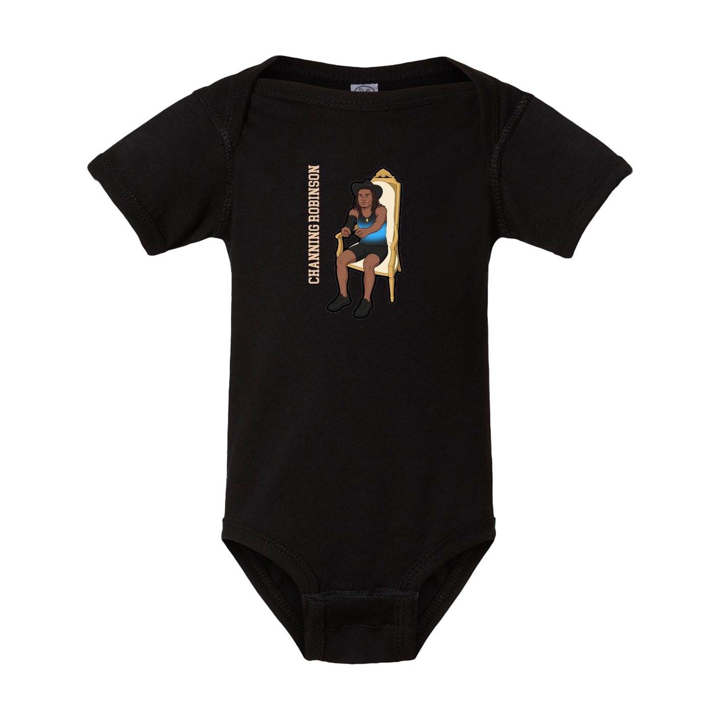 Baby Onesie — Name Vertical in Black