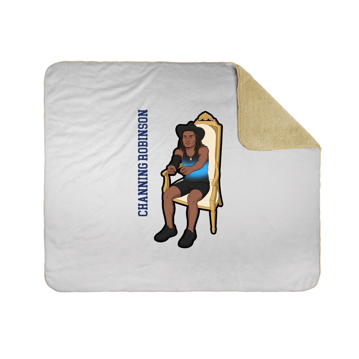 Throw Blanket — Name Vertical in White