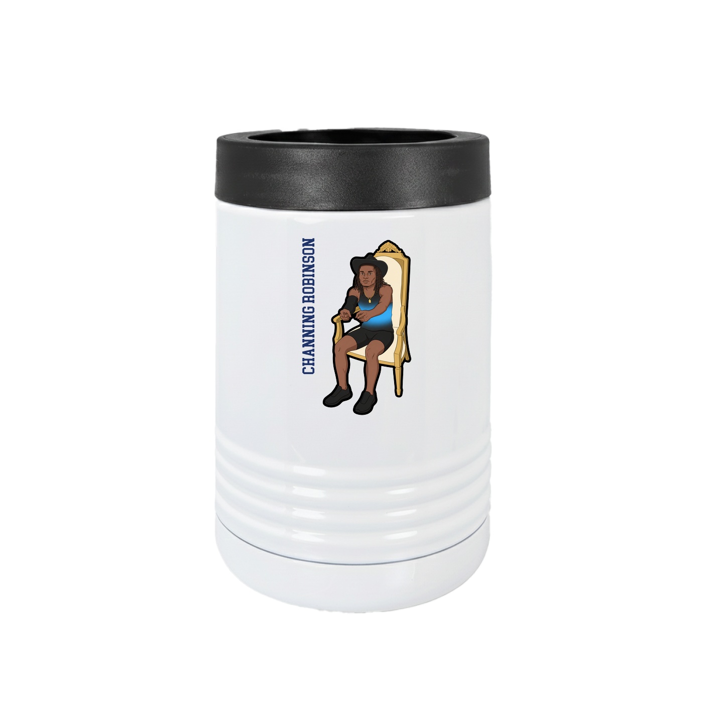 Beverage Holder — Name Vertical in White